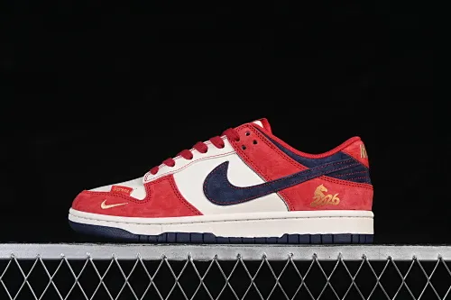 All categories Nk SB Dunk Series Nk SB Dunk Low High-end customized low-top sneakers Nike SB Dunk Low Year of the Horse joint black and red stitching High-end customized low-top casual sneakers HG0026-008